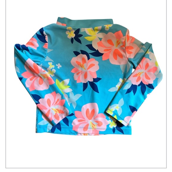 Carter's Blue and Pink tropical print Rash guard/Swimwear UPF 50 Size 4T - Picture 2 of 6